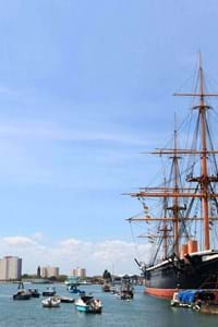 HMS warrior portsmouth at dockyard in the uk