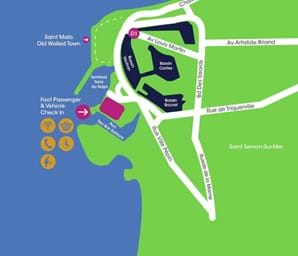 overhead map of st malo and st malo port