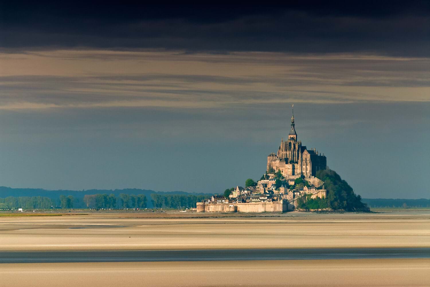mont saint michel france in the sunlight