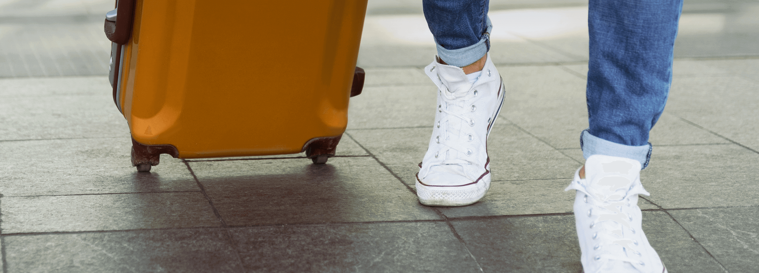 foot passenger with luggage