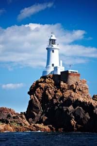 Corbière Lighthouse with blue skies
